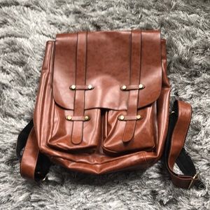Vintage style faux leather backpack